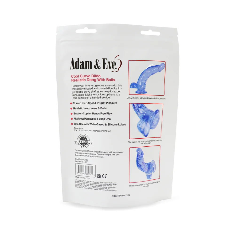 Adam & Eve Cool Curve Jelly Dildo (Bag Packaging) - Image 13