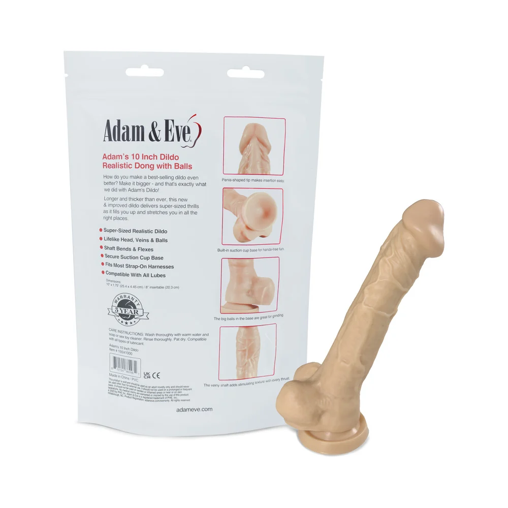 Adam & Eve Adam''s Cock 10 in. Dildo (Bag Packaging) - Image 6
