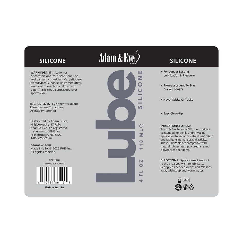Adam & Eve Personal Silicone Lubricant 4 oz. - Image 2