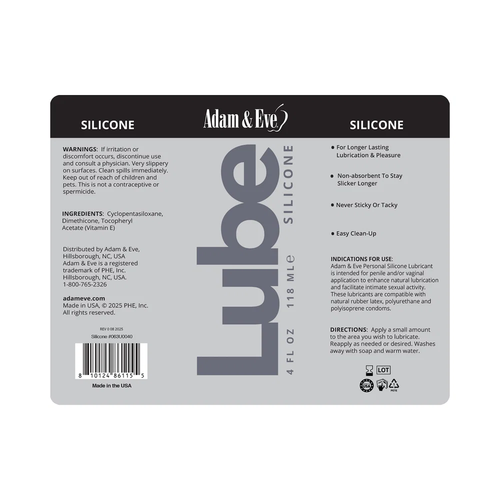 Adam & Eve Personal Silicone Lubricant 4 oz. - Image 3
