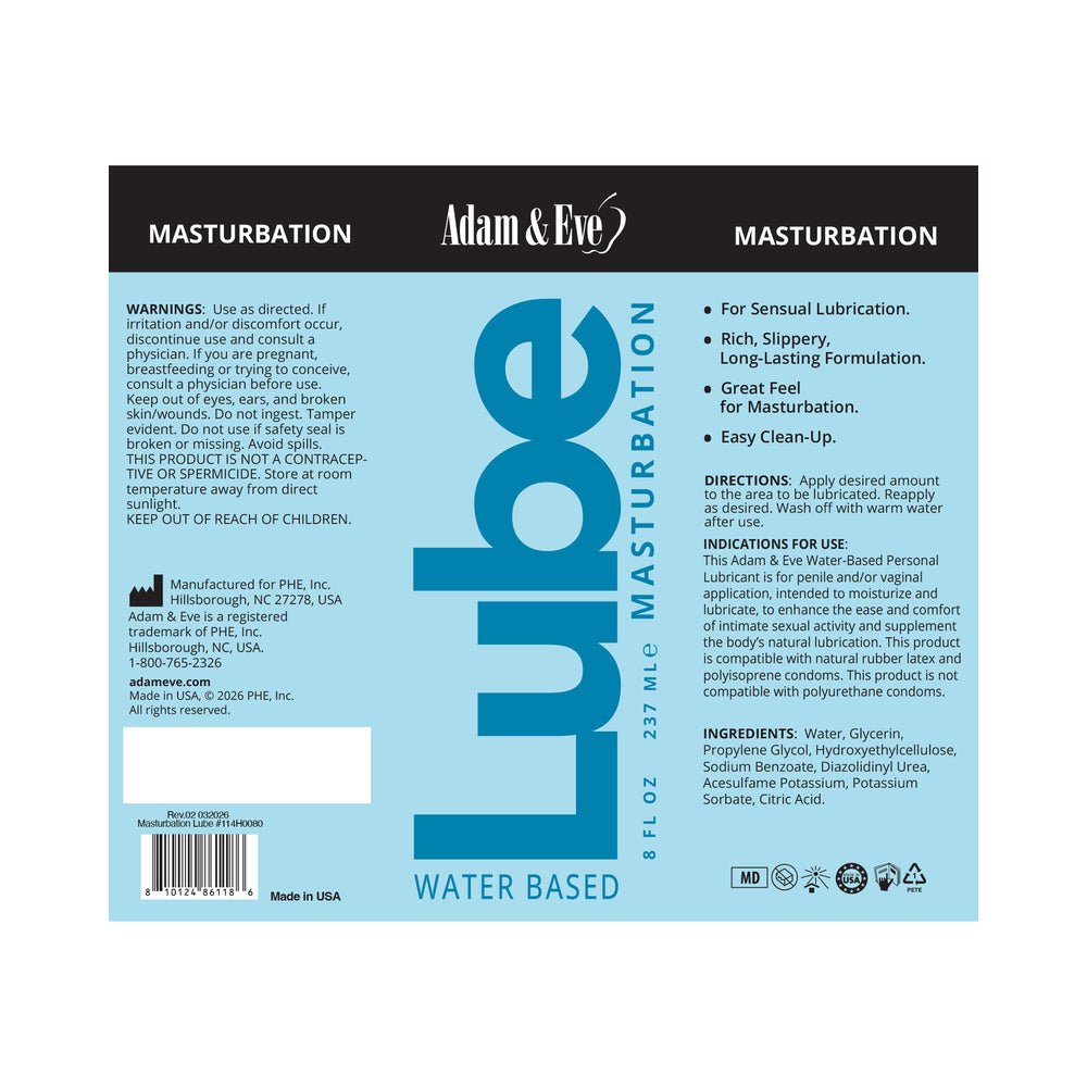 Adam & Eve Masturbator Lubricant 8 oz. - Image 2