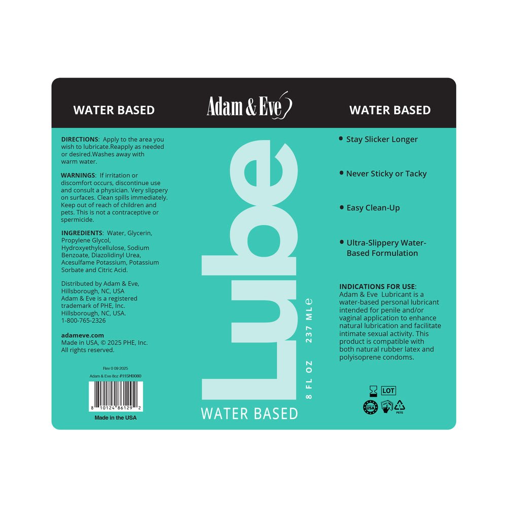 Adam & Eve Water-Based Lubricant 8 oz. - Image 2