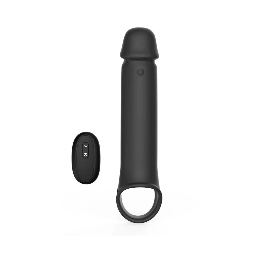 Adam & Eve Adam''s XL Vibrating Extension Silicone with Remote Control - Image 11