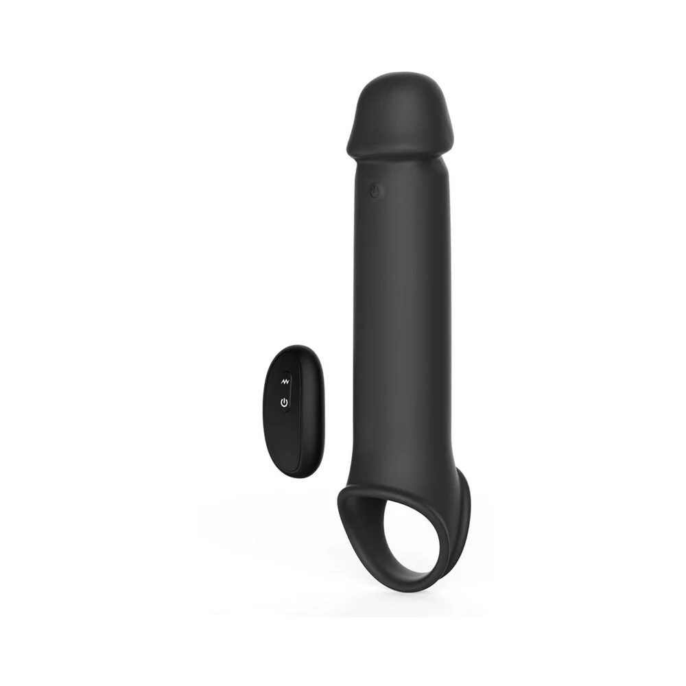 Adam & Eve Adam''s XL Vibrating Extension Silicone with Remote Control - Image 12