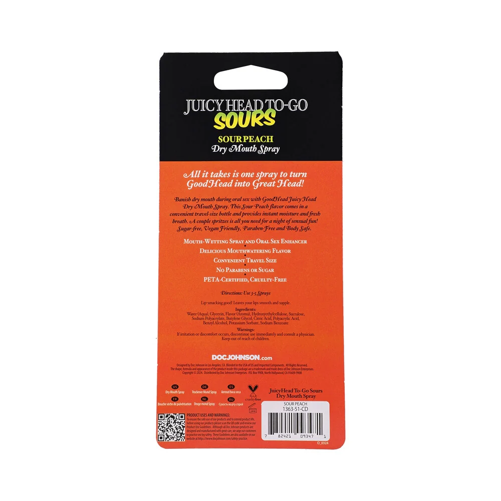 GoodHead Juicy Head Dry Mouth Spray To-Go Sour Peach 0.3 oz. - Image 4