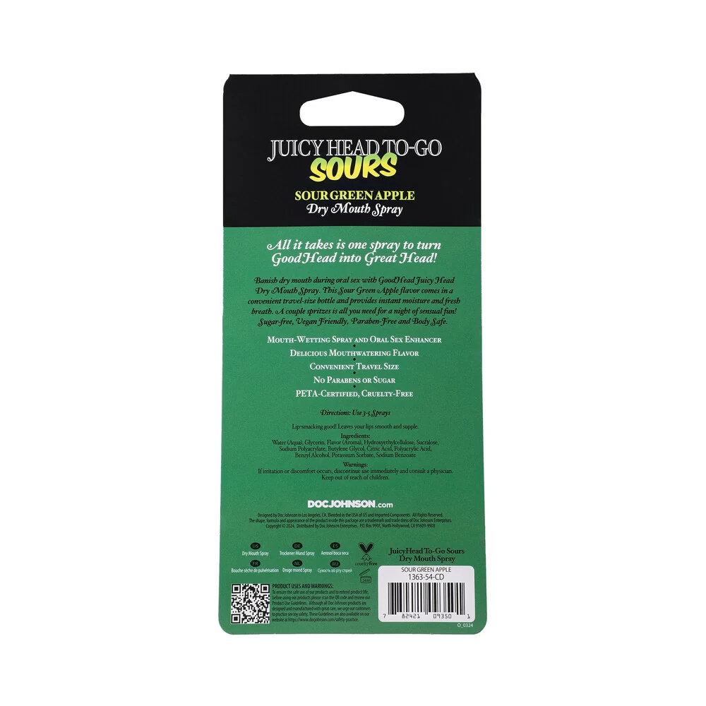 GoodHead Juicy Head Dry Mouth Spray To-Go Sour Green Apple 0.3 oz. - Image 4