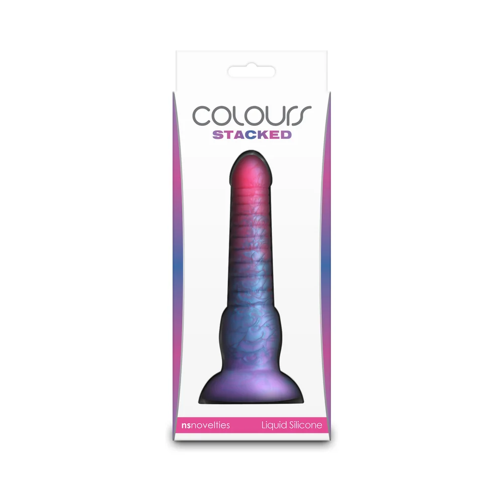 Colours Stacked 6 in. Dildo Pink/Blue - Image 4