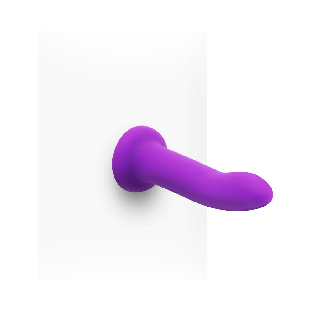 Together Duo Silicone 2-Piece 5.5 in. & 7.75 in. Dildo and Harness Set Purple - Image 9