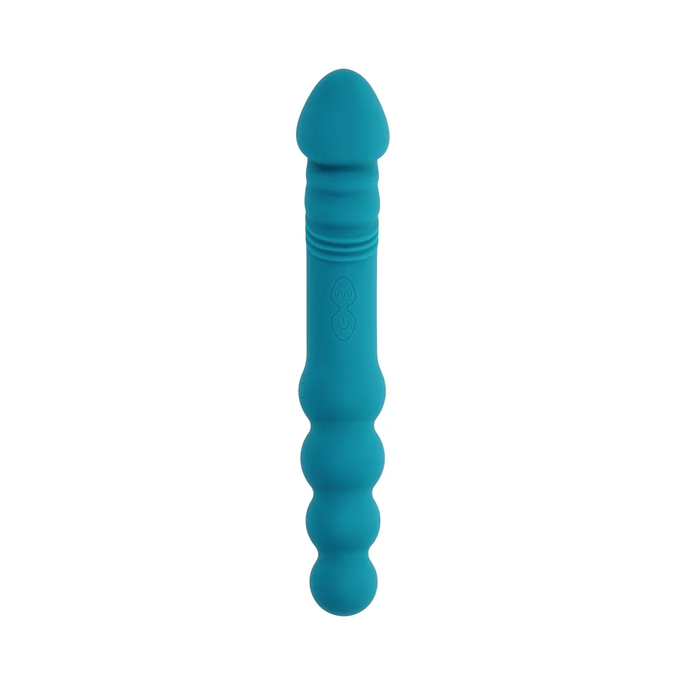 Evolved Flip Flop Rechargeable Silicone Dual-Ended Vibrator Teal - Image 10