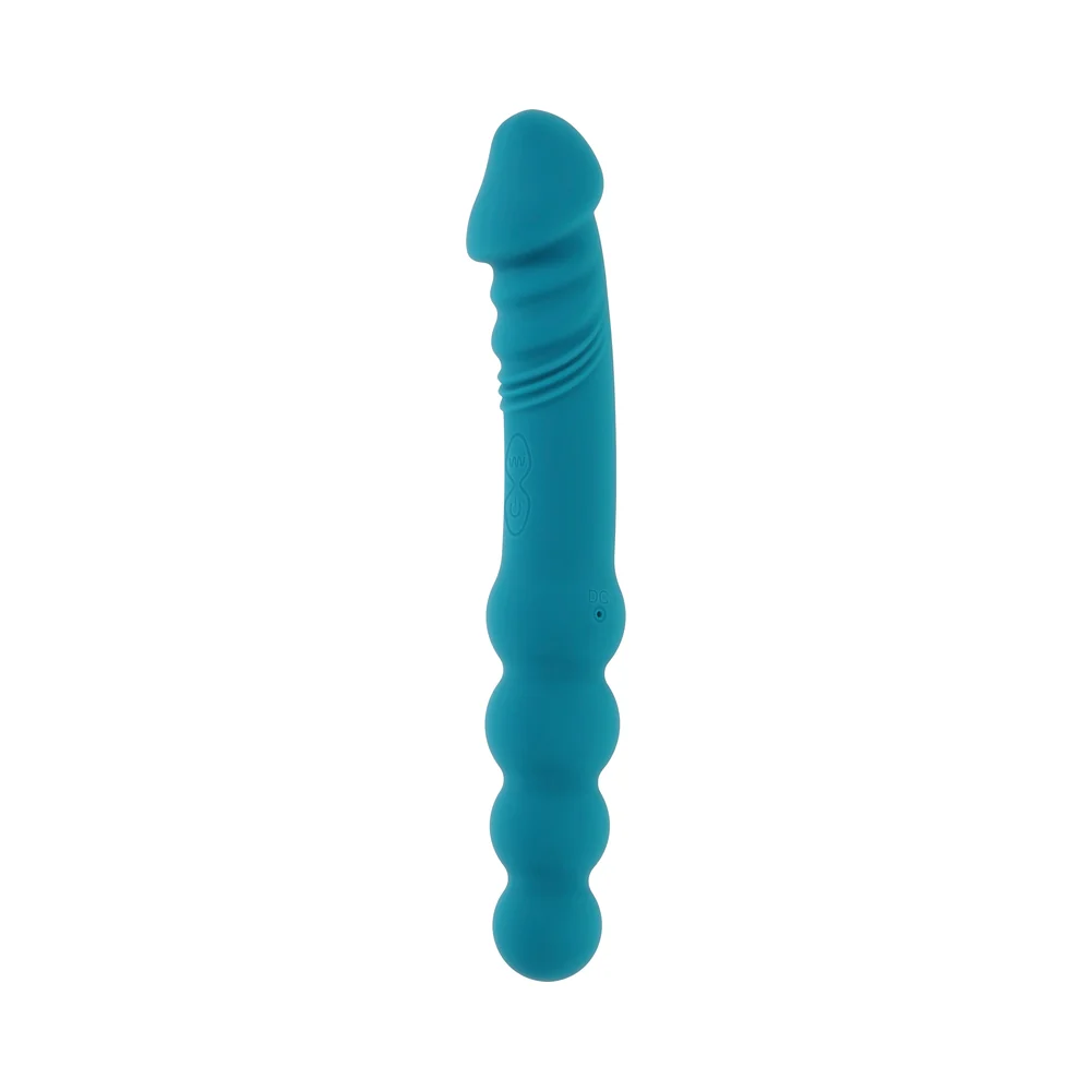 Evolved Flip Flop Rechargeable Silicone Dual-Ended Vibrator Teal - Image 13