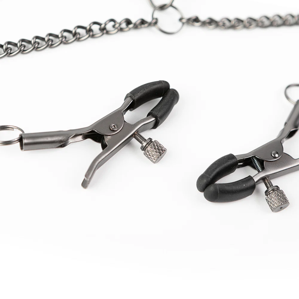 SEI MIO Twin Tweaks Velvet Collar with Nipple Clamps - Image 5