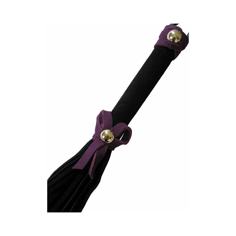 Love Knot Mini Flogger Black with Purple Bow - Image 2