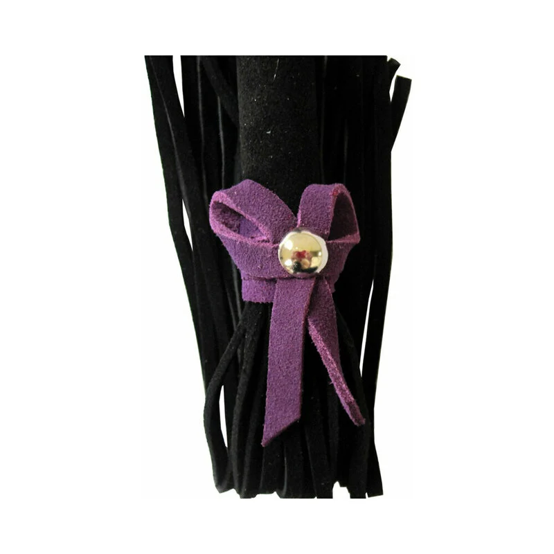 Love Knot Mini Flogger Black with Purple Bow - Image 3