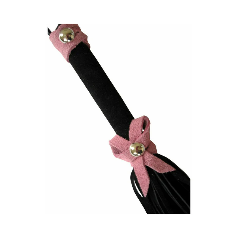 Love Knot Mini Flogger Black with Pink Bow - Image 2