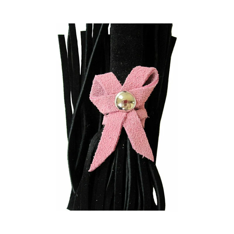 Love Knot Mini Flogger Black with Pink Bow - Image 3