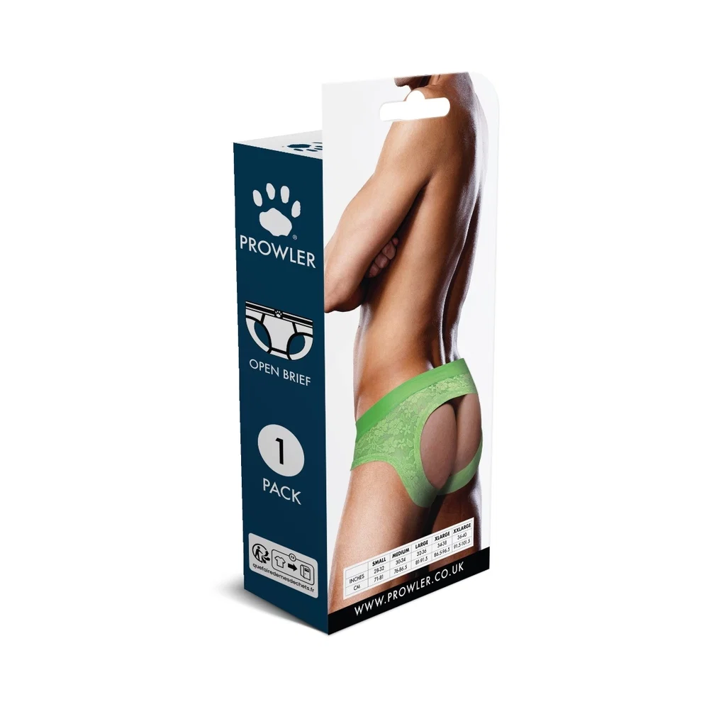 Prowler Lace Open Back Brief Neon Green L - Image 7