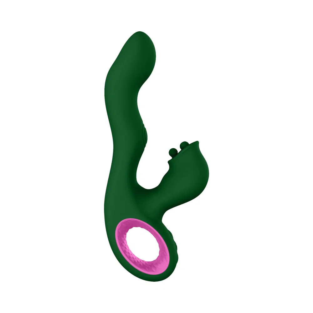 FemmeFunn Pallina Triple Action Thumping Rabbit Vibrator Dark Green - Image 6