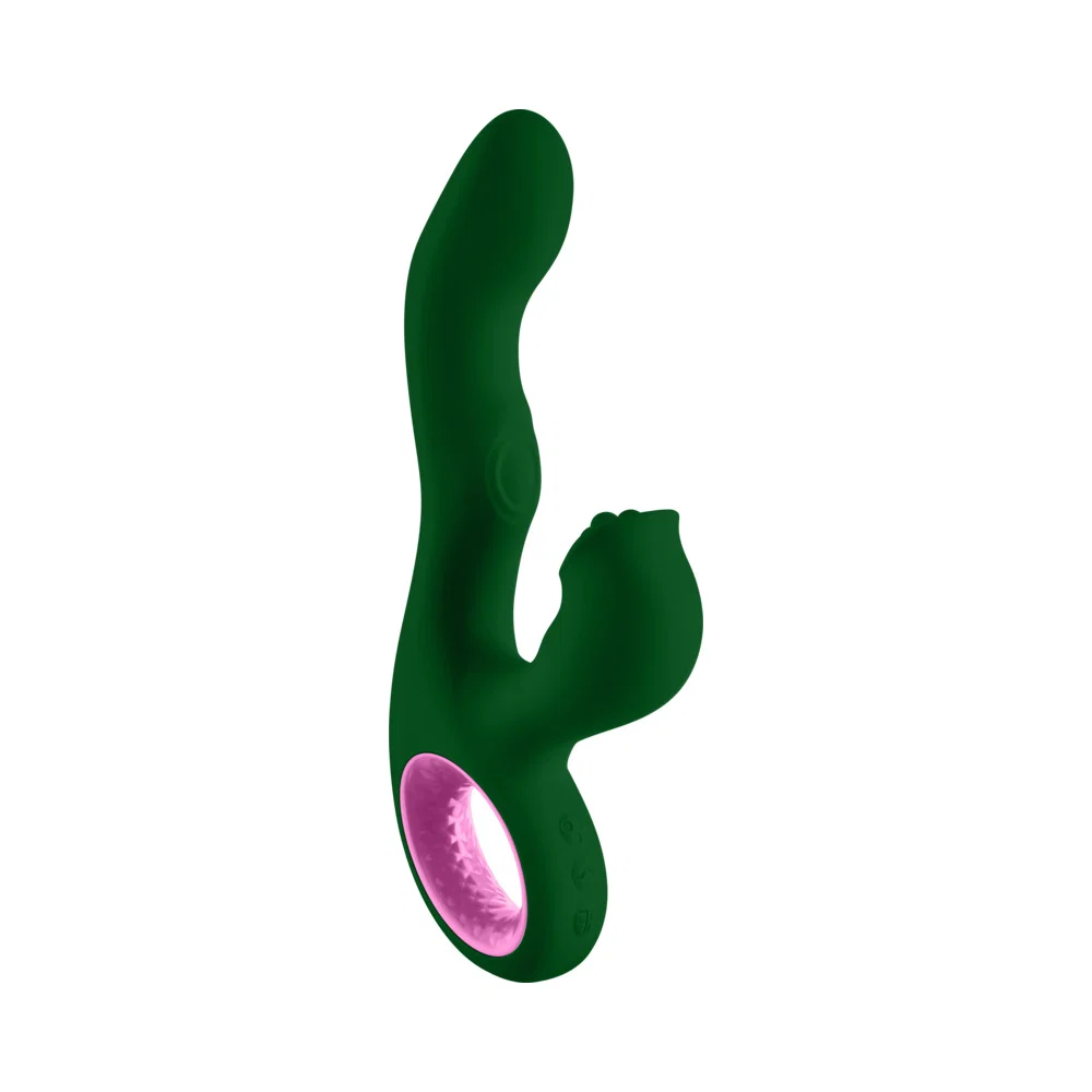 FemmeFunn Pallina Triple Action Thumping Rabbit Vibrator Dark Green - Image 8