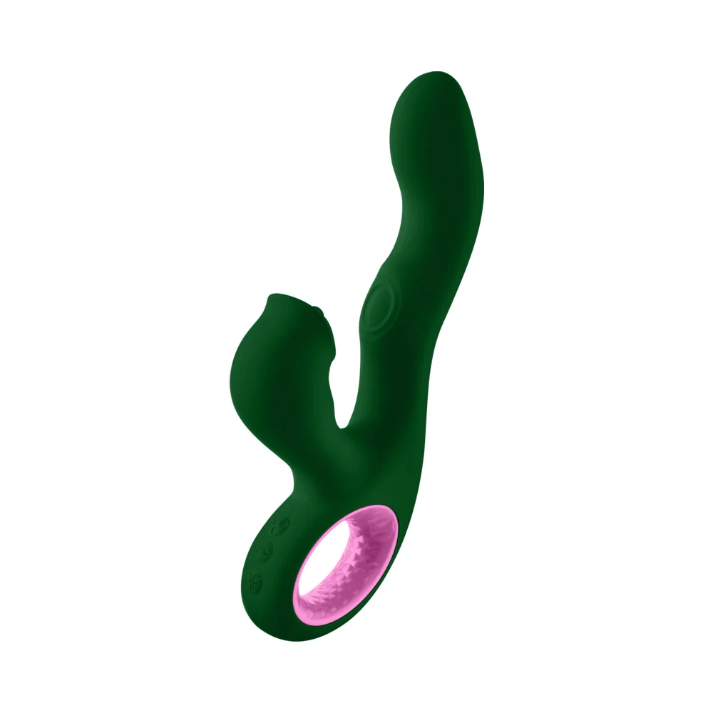 FemmeFunn Pallina Triple Action Thumping Rabbit Vibrator Dark Green - Image 9