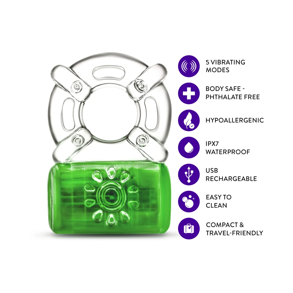 Play With Me Pleaser Rechargeable C-Ring Neon Green - Image 5