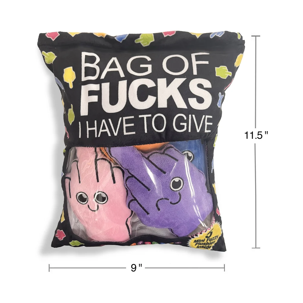 Bag of Fucks I Have to Give Plushy Pillow with 5 Fingers - Image 2