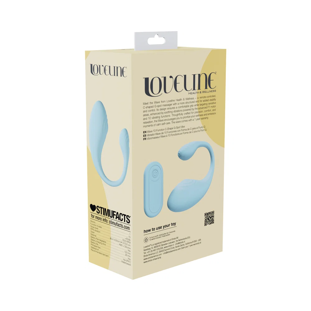 LoveLine Wave C-shape Vibe Waterproof Remote Blue - Image 5