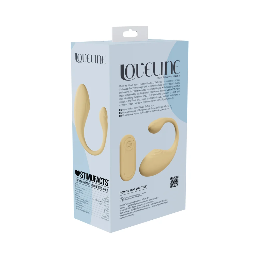 LoveLine Wave C-shape Vibe Waterproof Remote Yellow - Image 5
