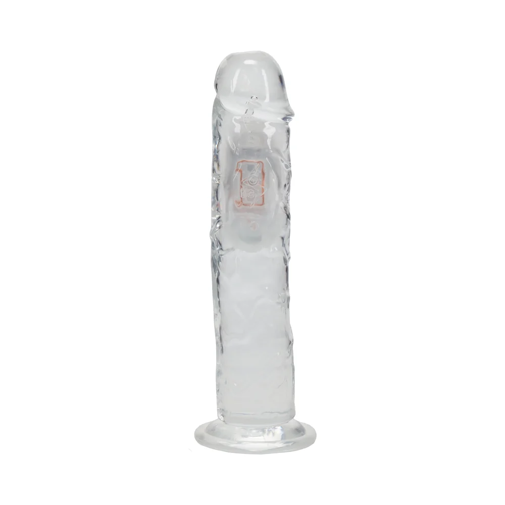 RealRock Wireless Rechargeable Remote Control LED Vibrating 8 in. Dildo Clear - Image 9