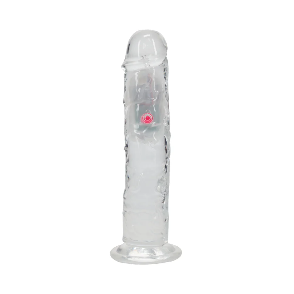 RealRock Wireless Rechargeable Remote Control LED Vibrating 8 in. Dildo Clear - Image 10