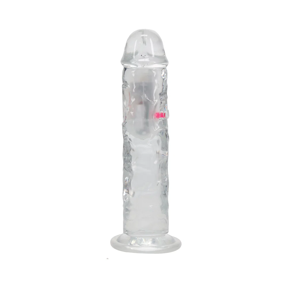 RealRock Wireless Rechargeable Remote Control LED Vibrating 8 in. Dildo Clear - Image 12