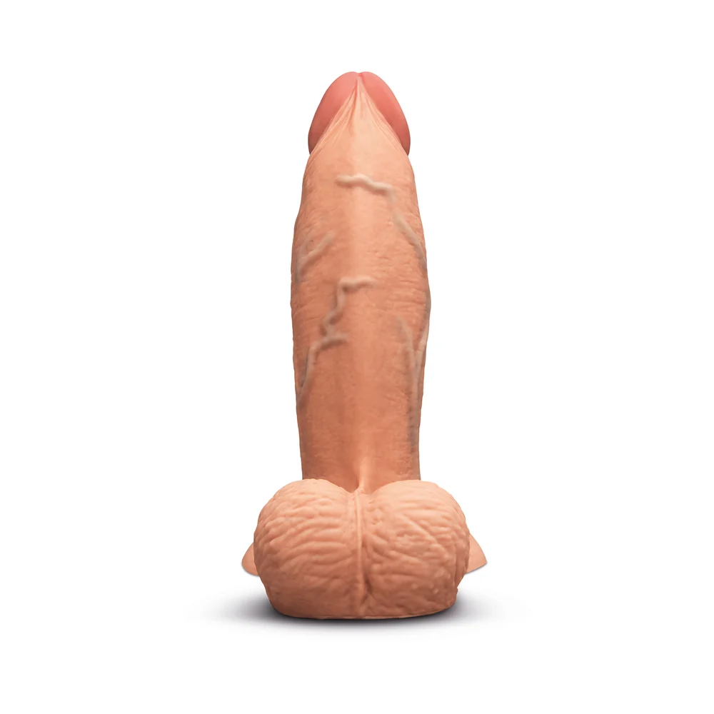 b-Vibe Slipskin Realistic Silicone Dildo 7 in. Girthy Mocha - Image 11