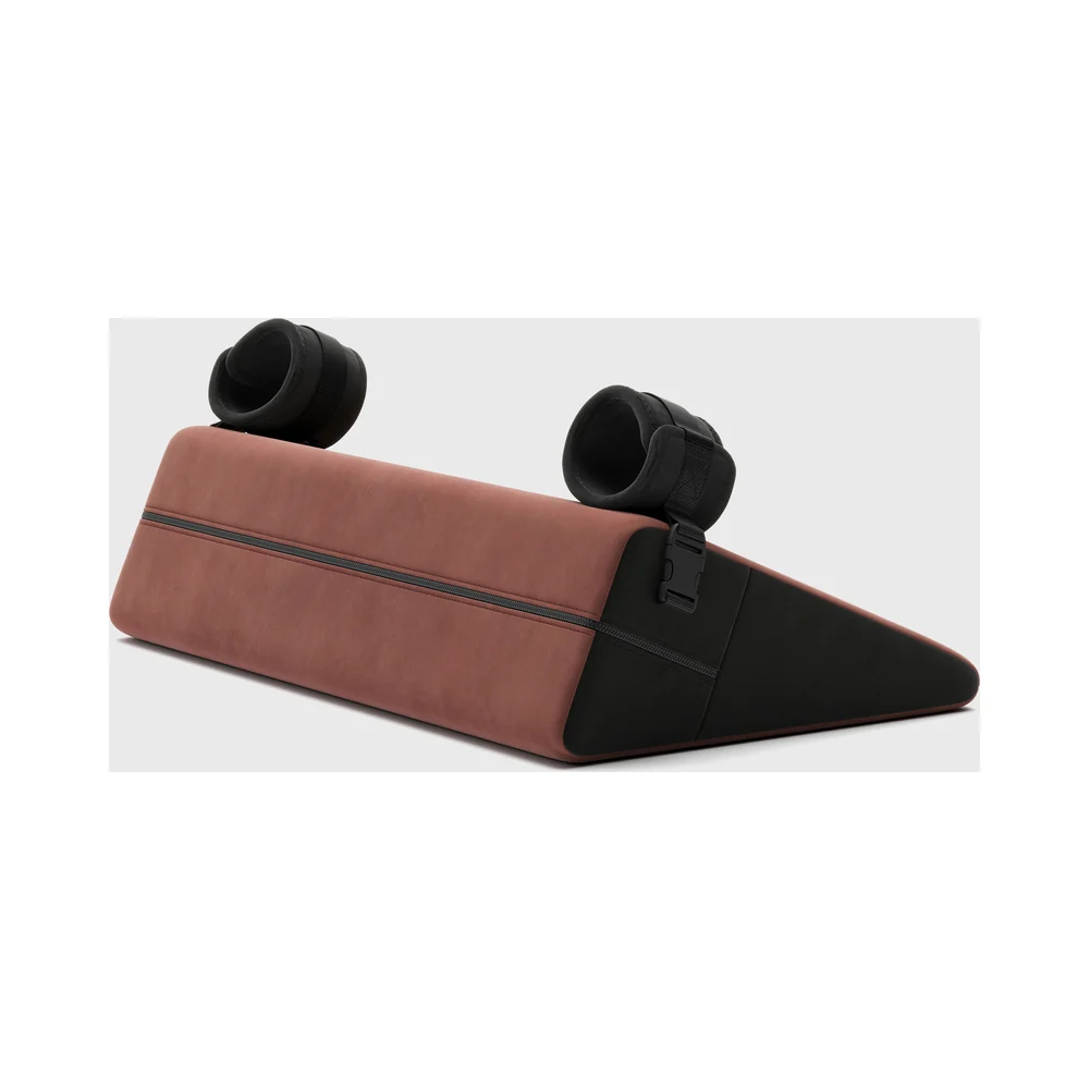 Liberator Black Label Wedge 24 in. Sex Position Pillow with Cuffs Décor Velvet Mauve - Image 2