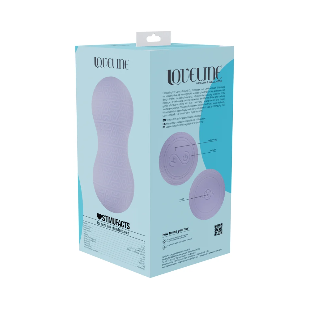LoveLine ComfortPulse Duo Silicone Massager Lavender - Image 6