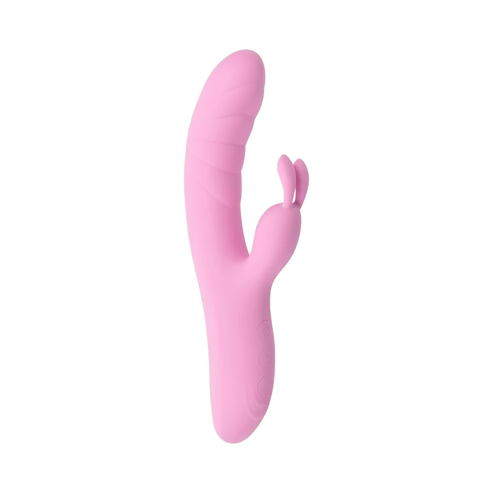 Playboy Rub Me Right Rechargeable Thrusting Dual Stimulator Silicone Pink Petal - Image 13
