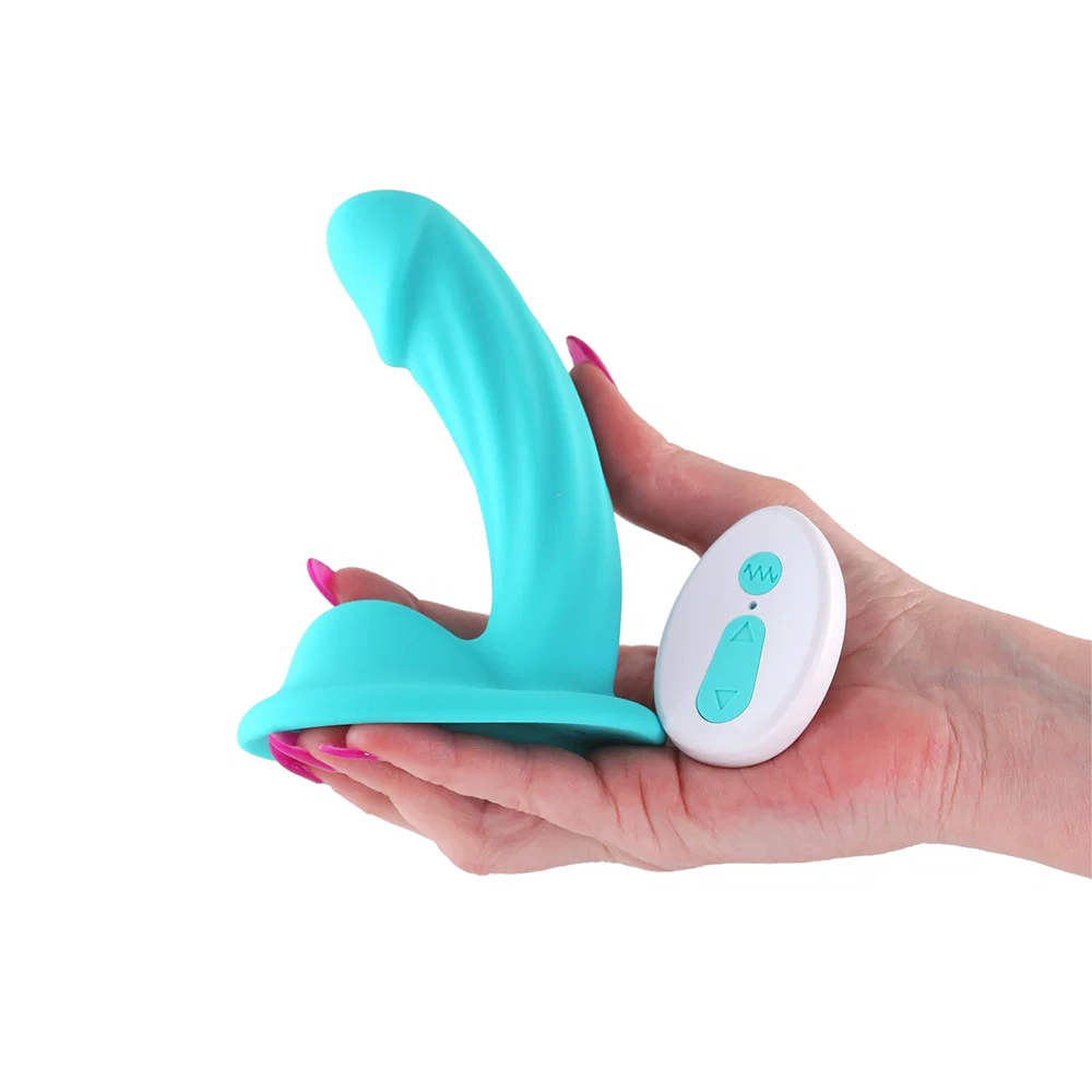 Colours Curve Vibrating 5 in. Dildo Teal - Image 3