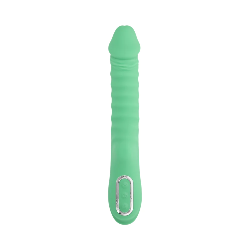 Evolved Full Throttle Rechargeable Warming Vibrator Silicone Mint Green - Image 10