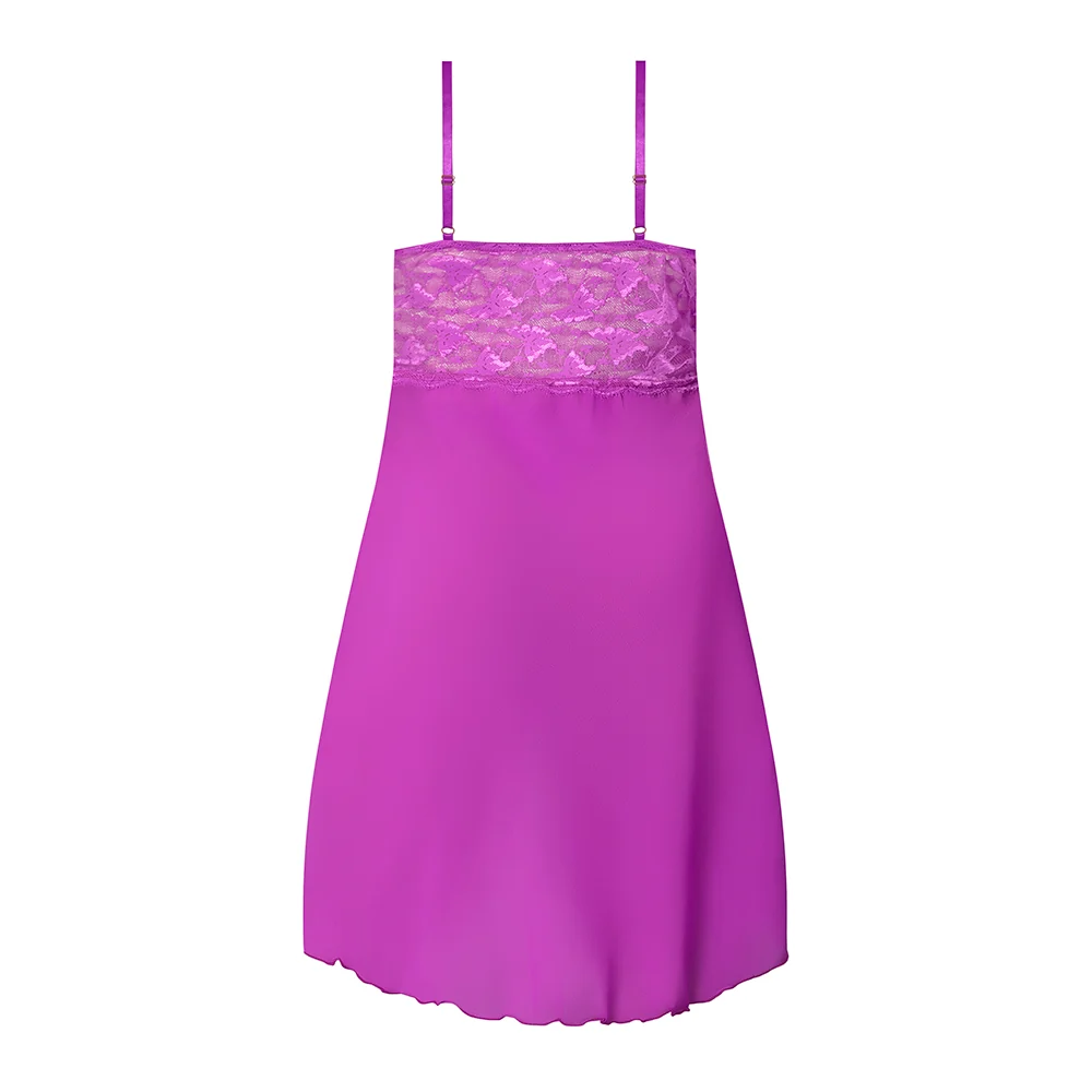 Magic Silk Butterfly Fantasies Gown & Thong Set Neon Purple L/XL - Image 10