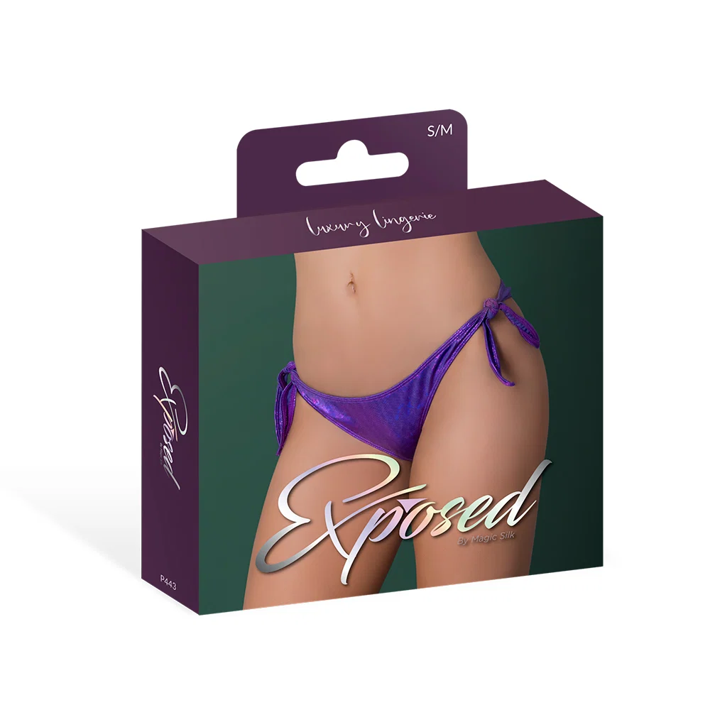 Magic Silk Glimmer Low Rise Tie Side Panty Purple Disco S/M - Image 5