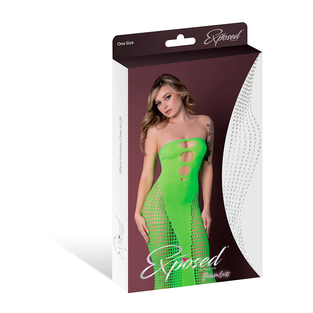 Magic Silk Seamless Gown Neon Lime O/S - Image 7