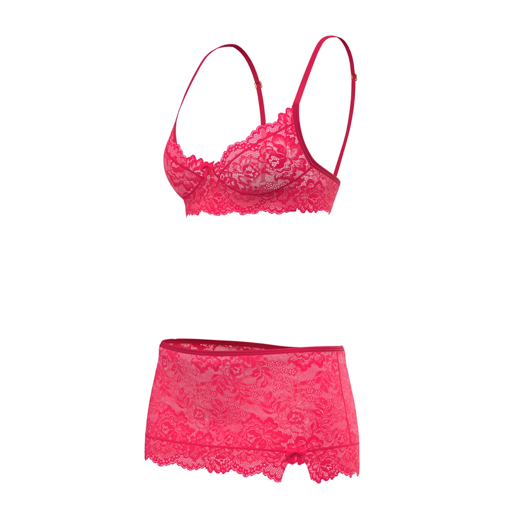 Magic Silk Get It Girl Bra, Skirt & Thong Set Diva Pink L/XL - Image 12