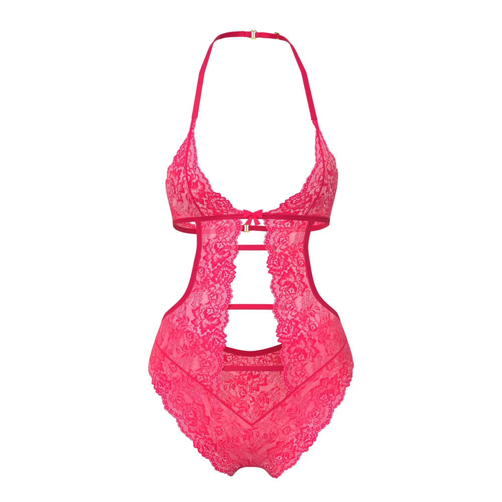 Magic Silk Get It Girl Halter Teddy with Snap Crotch Diva Pink L/XL - Image 10