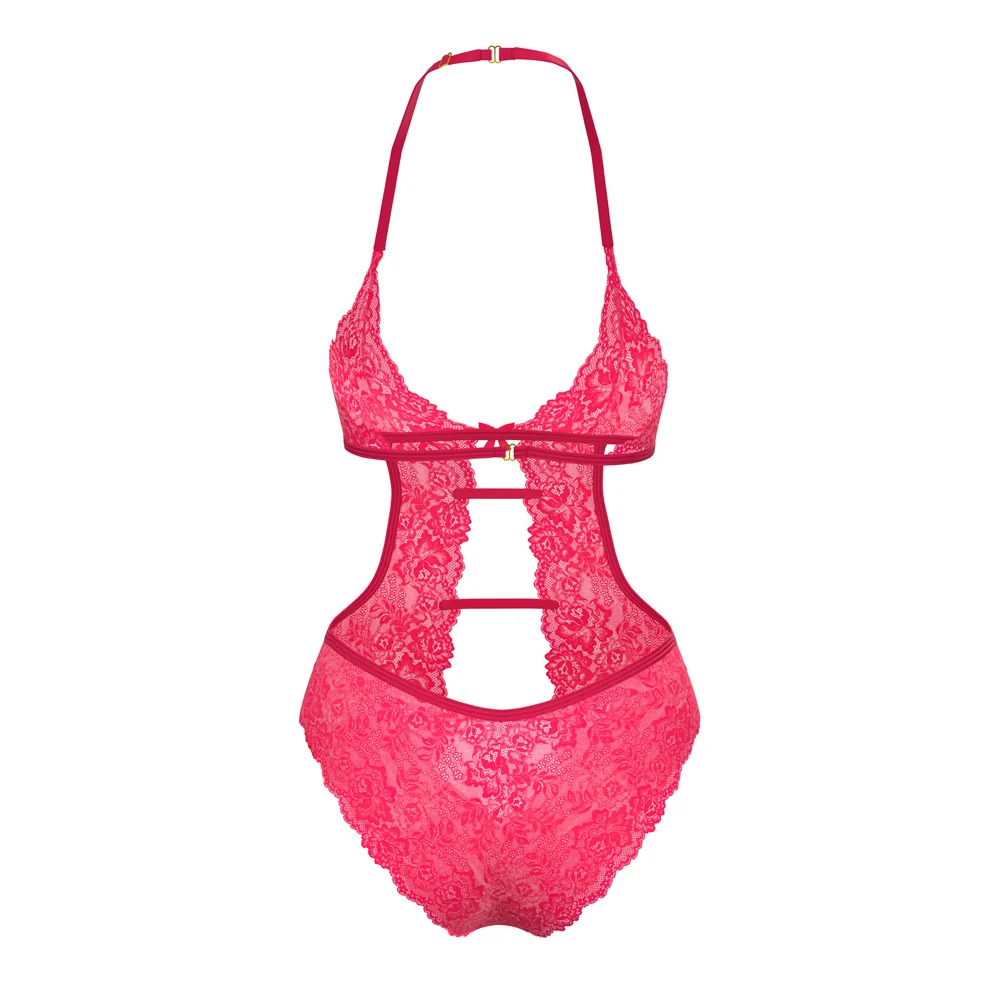 Magic Silk Get It Girl Halter Teddy with Snap Crotch Diva Pink L/XL - Image 12