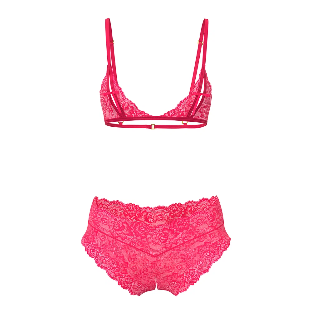 Magic Silk Get It Girl Peek-a-Boo Bralette & Split Crotch Boy Short Diva Pink Queen Size - Image 10