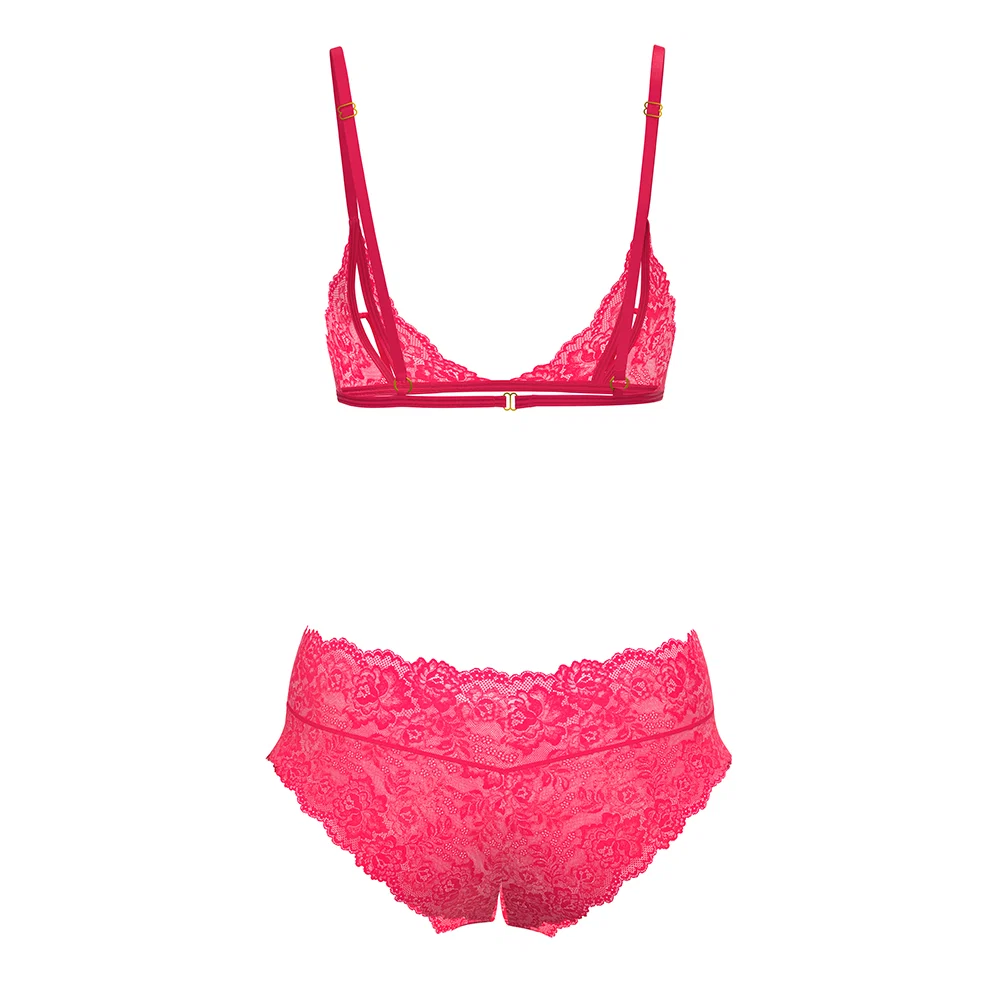 Magic Silk Get It Girl Peek-a-Boo Bralette & Split Crotch Boy Short Diva Pink Queen Size - Image 12