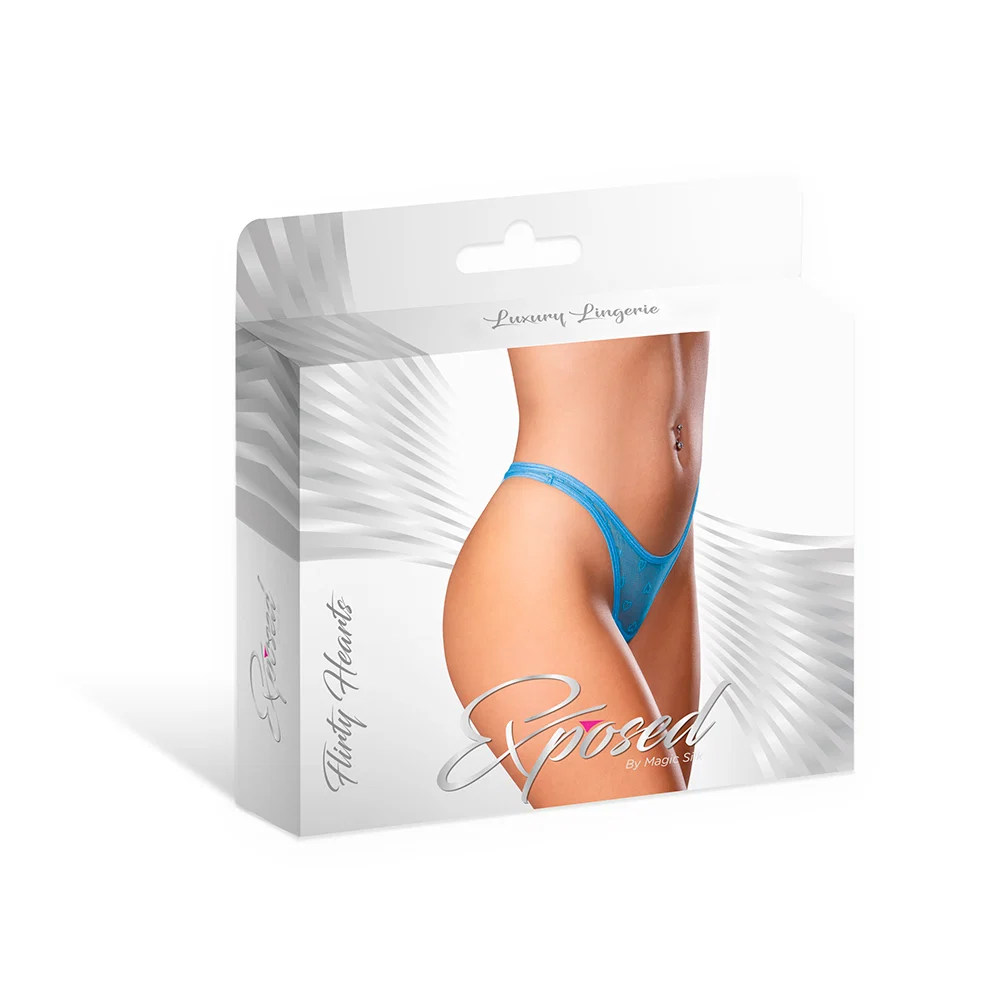 Magic Silk Flirty Hearts Low Rise Micro Thong Blue Sugar L/XL - Image 5