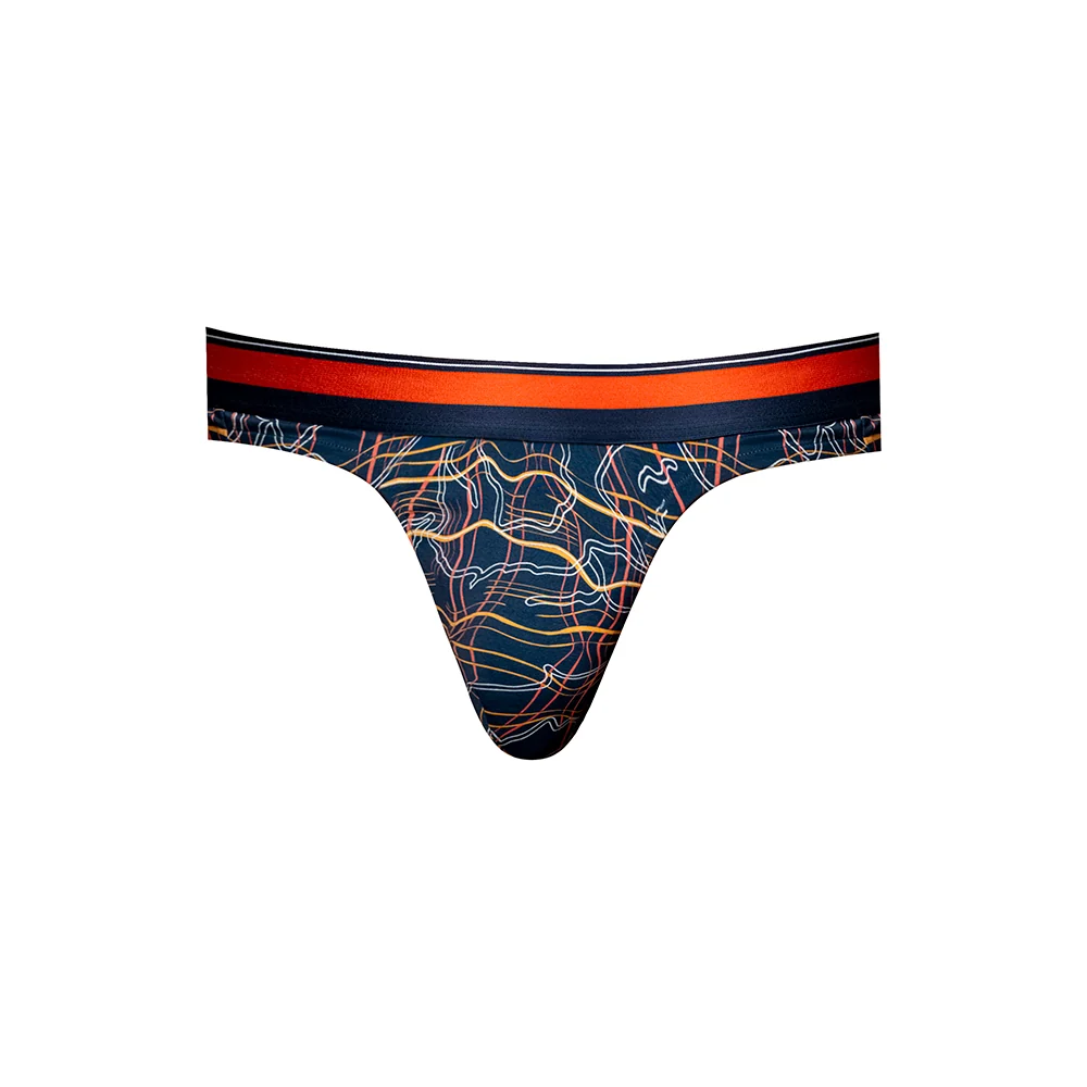 Male Power Soo Cumfy Thong Navy/Orange S/M - Image 7