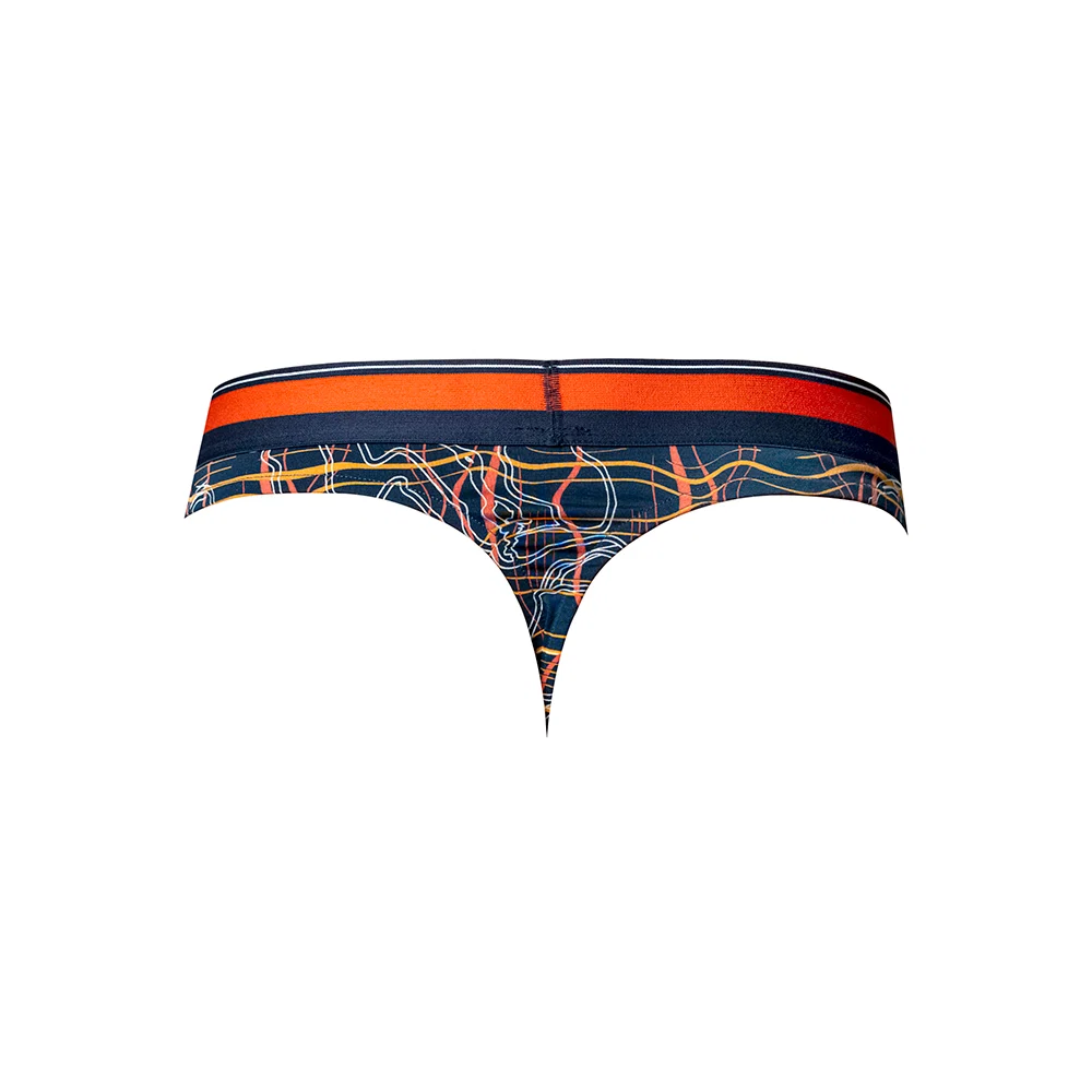 Male Power Soo Cumfy Thong Navy/Orange S/M - Image 8