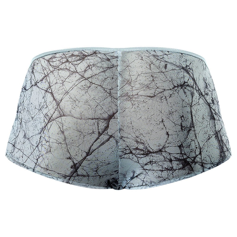 Male Power Marble Mesh Micro Mini Short Silver Blue S - Image 10