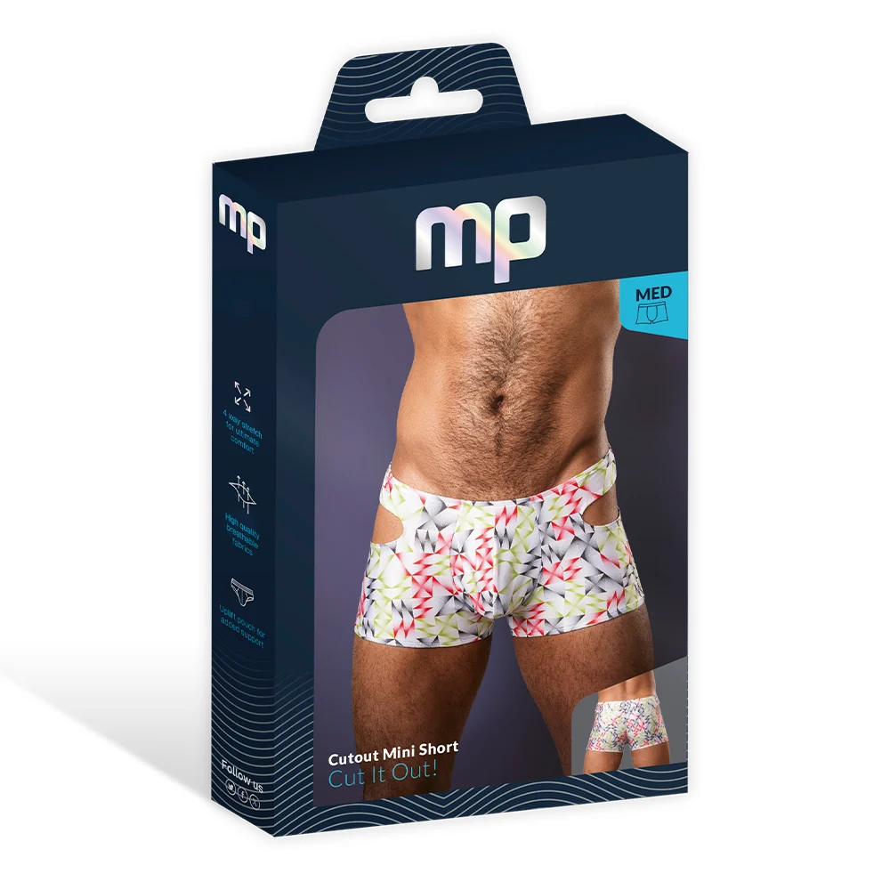 Male Power Cut It Out! Cutout Mini Short Red/Black L - Image 7
