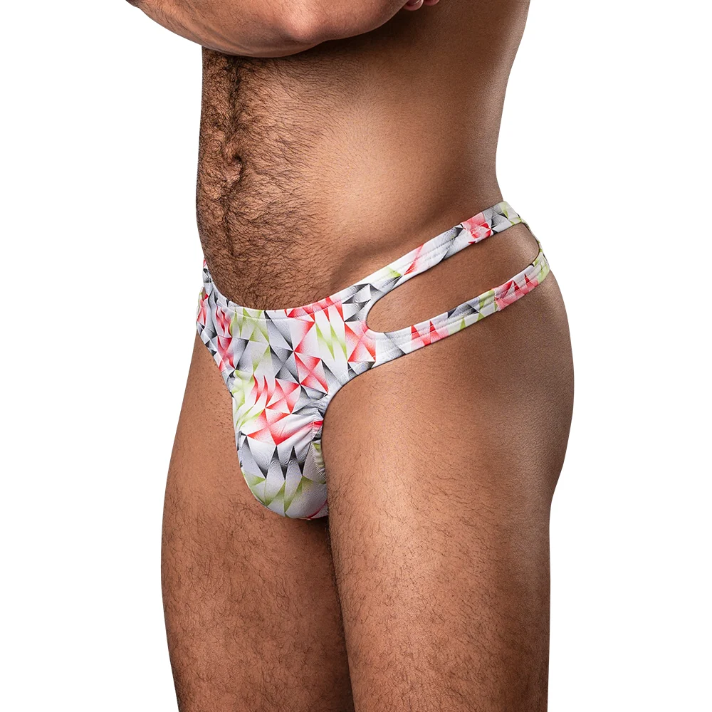 Male Power Cut It Out! Cutout Thong Red/Black S/M - Image 5